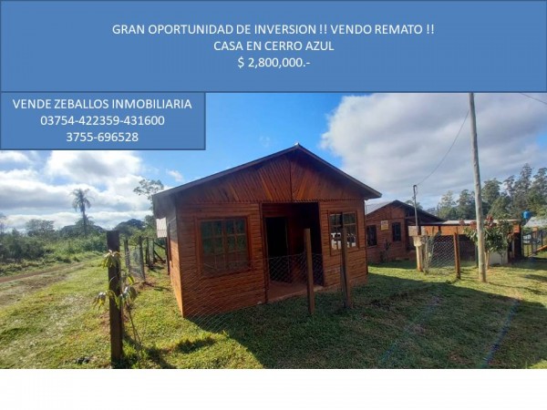 Foto Casa en Venta en Cerro Azul, Misiones - $ 3.000.000 - pix7877087 - BienesOnLine