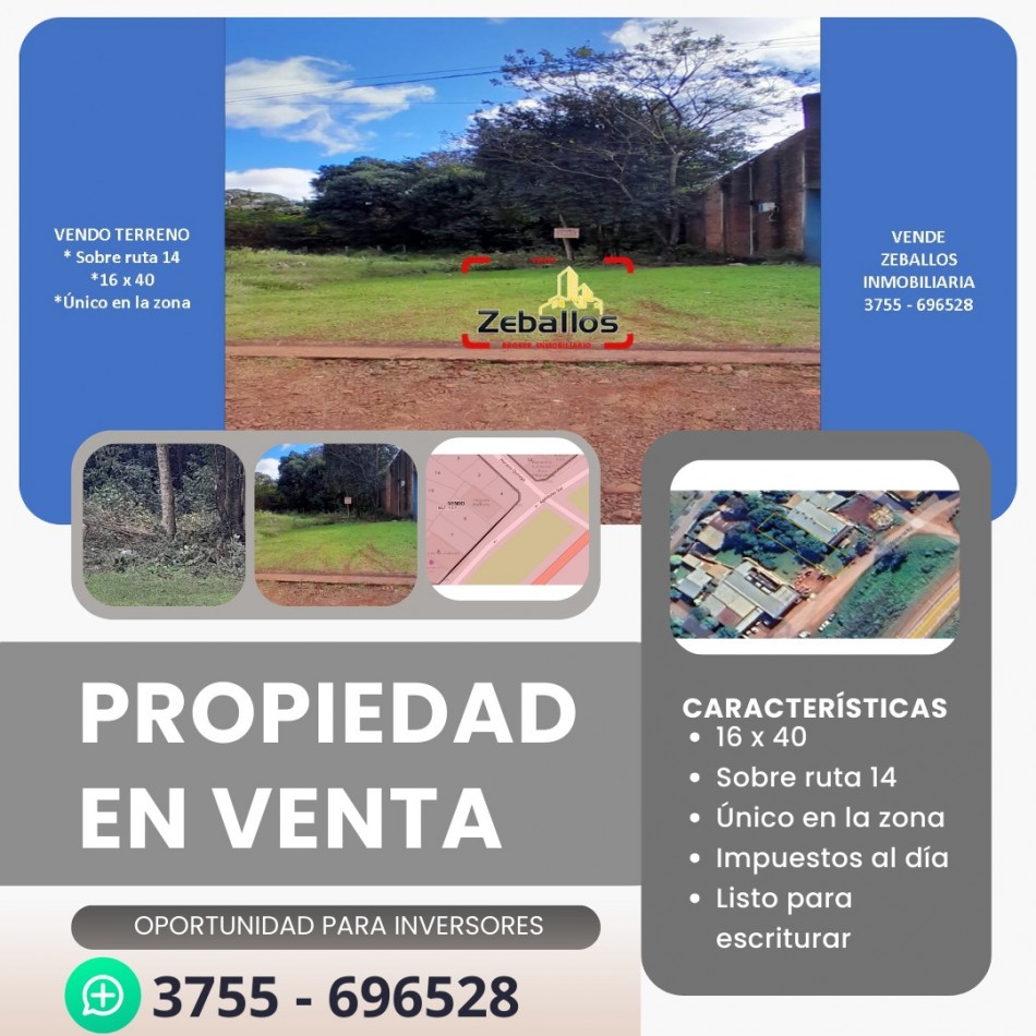 VENDO TERRENO UNICO EN  LA ZONA!!